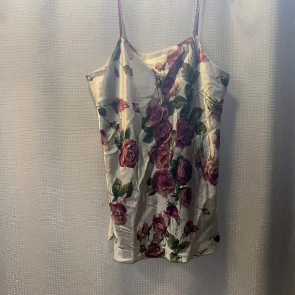 Oscar de la Renta Pink Label Romantic Satin Nightgown Negligee Flare Pink Sz XL - Picture 2 of 8